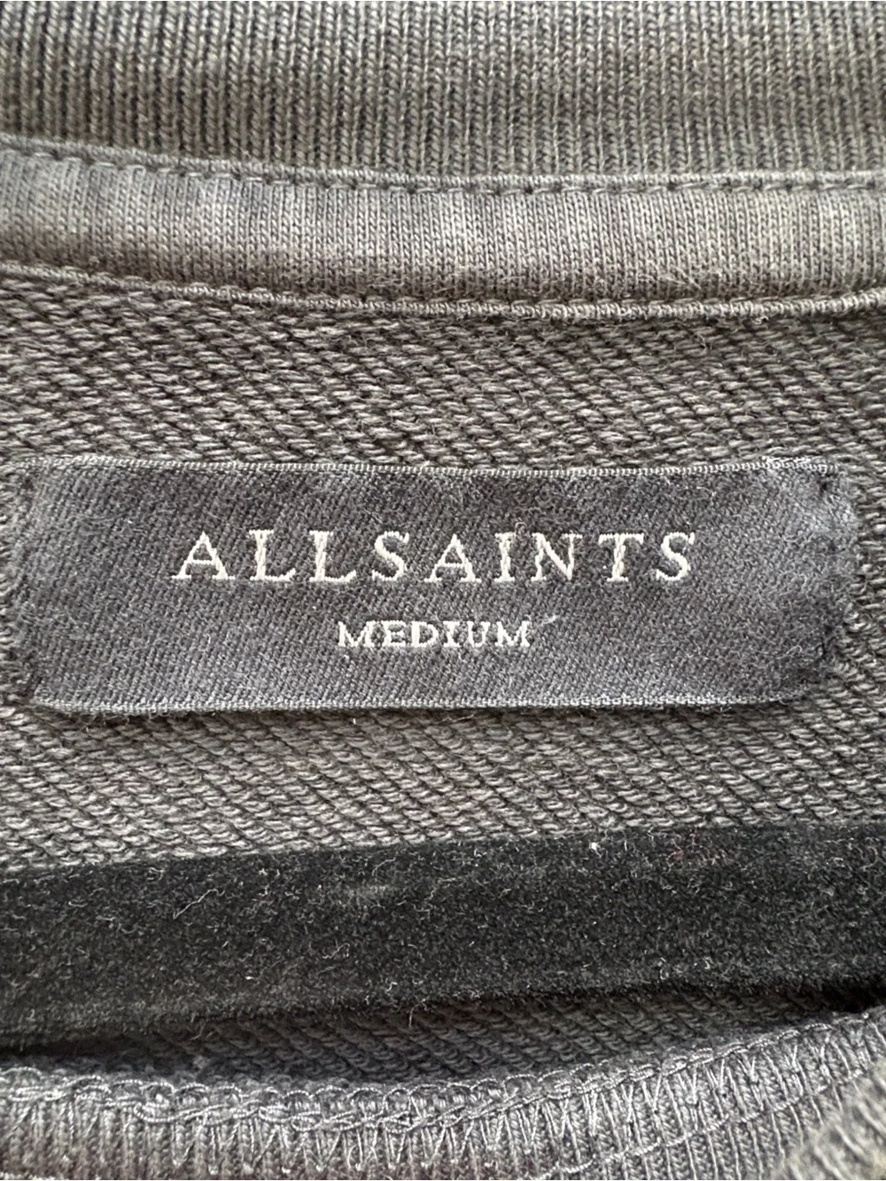 All Saints Black Crewneck Sweatshirt with White logo. Men’s size Medium.